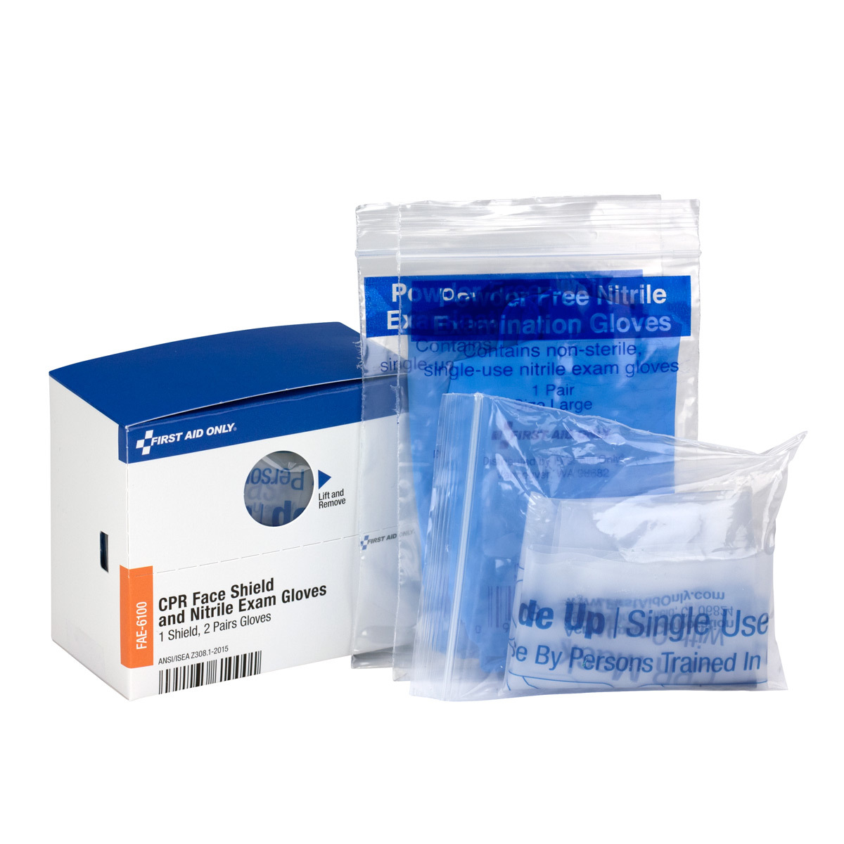 First Aid Only® CPR Face Shield With Nitrile Gloves