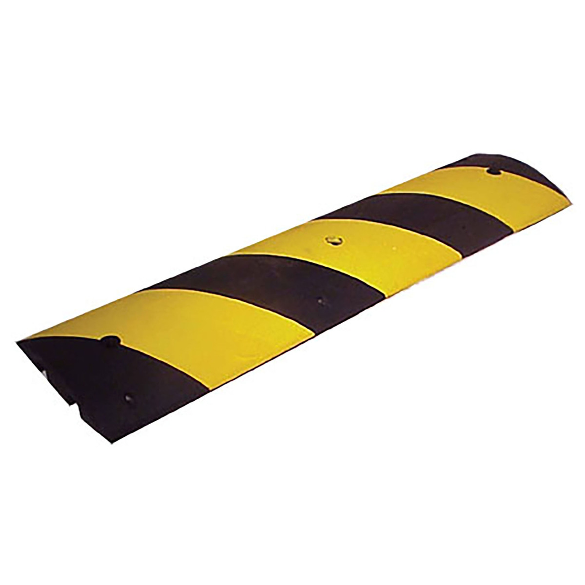 Cortina Safety Products 4' Black Rubber Speed Bump With Yellow Reflective Stripes