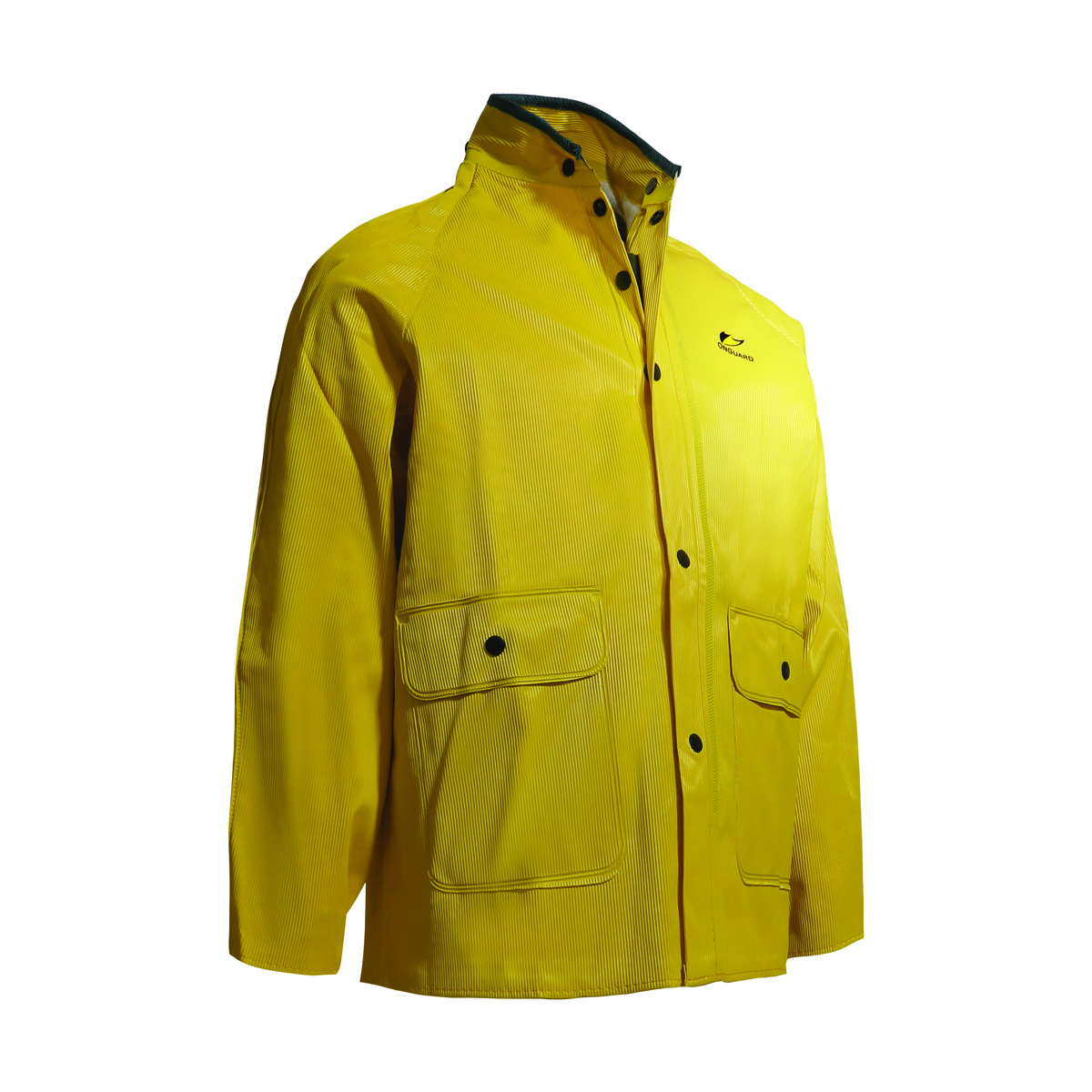 Dunlop® Protective Footwear Medium Yellow Webtex .65 mm Polyester/PVC Rain Jacket With Hood Snaps