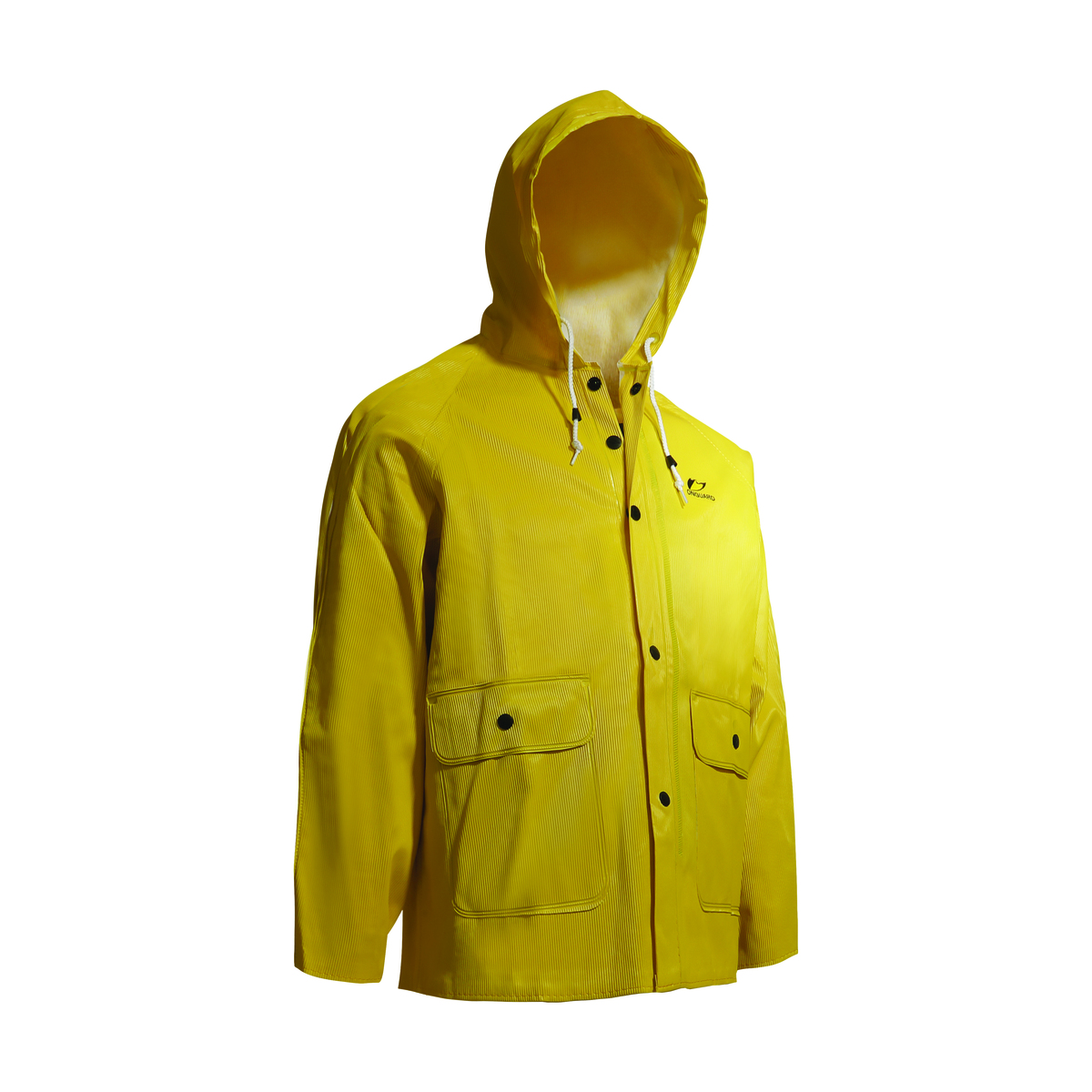 Dunlop® Protective Footwear Large Yellow Webtex .65 mm Polyester/PVC Rain Jacket With Attached Hood