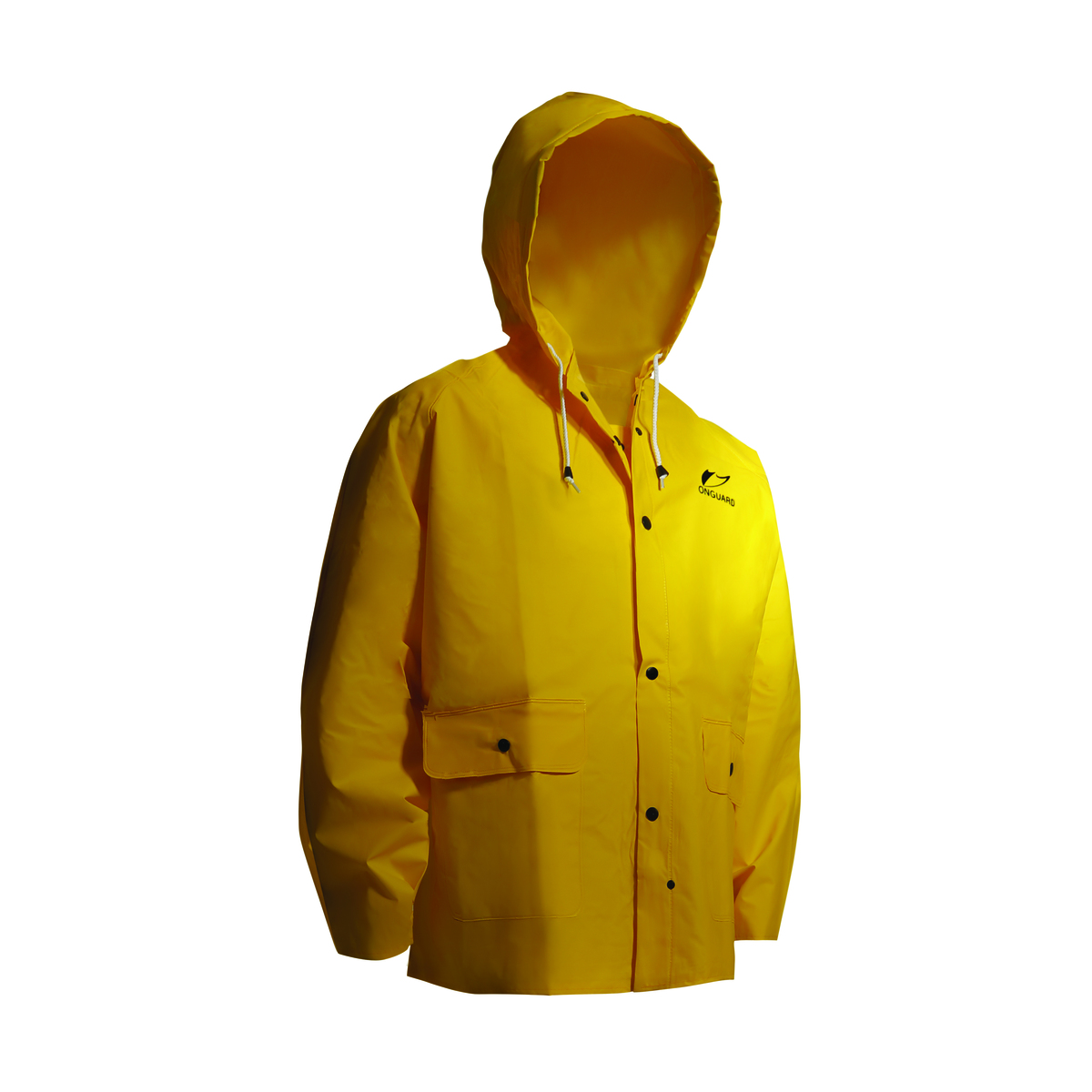 Dunlop® Protective Footwear Medium Yellow Tuftex .3 mm Nylon/PVC Scrim Rain Jacket With Attached Hood