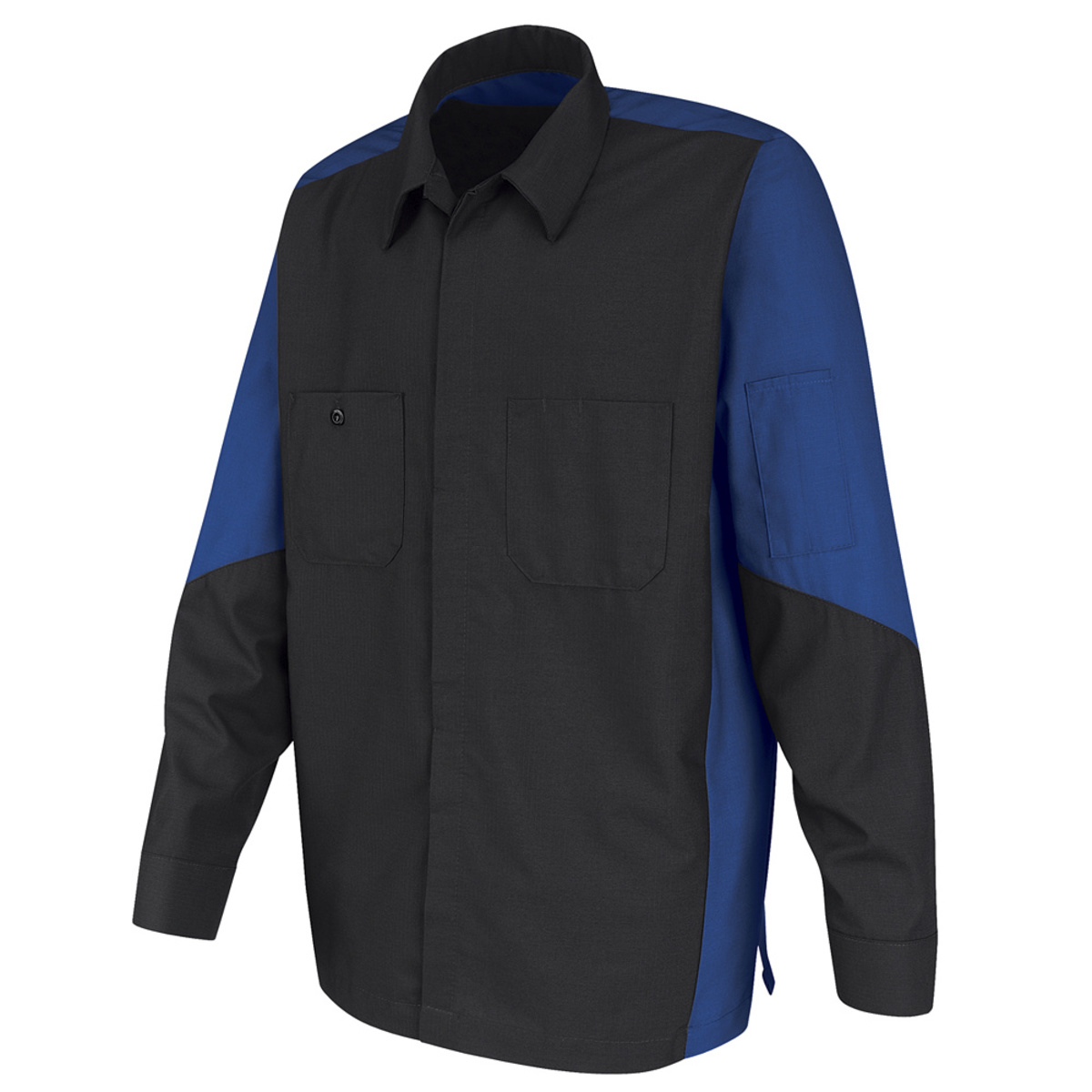 Red Kap® 2X/Regular Charcoal And Royal Blue 4.25 Ounce Polyester/Cotton Shirt With Button Closure