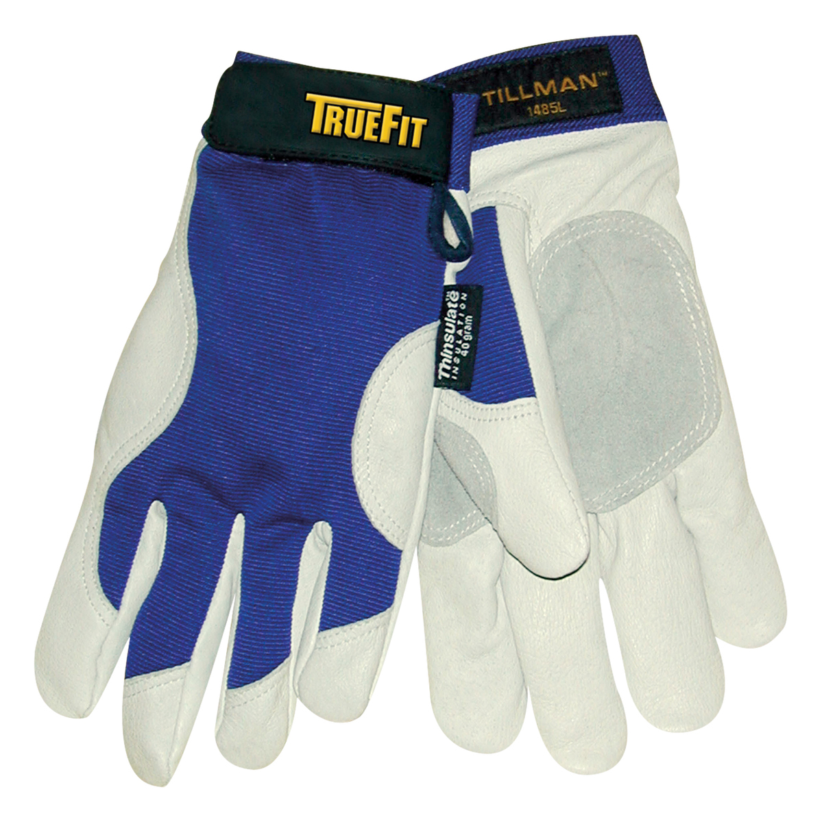 Tillman® X-Large Blue And Gray TrueFit™ Nylon And Spandex And Pigskin Thinsulate™ Lined Cold Weather Gloves
