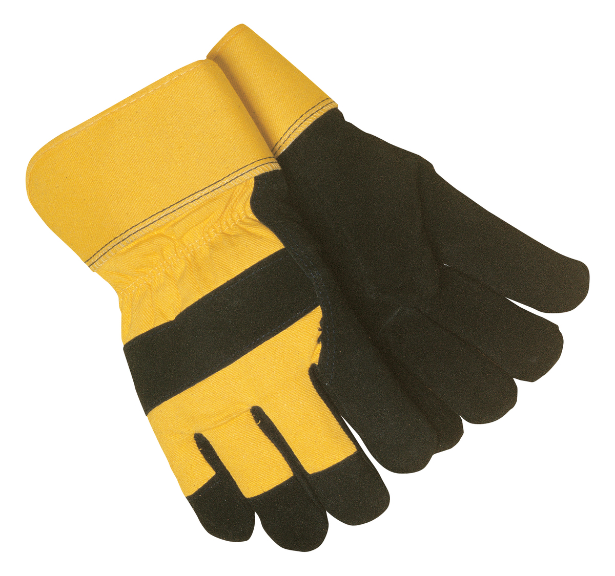 Tillman® Large Black And Yellow Cowhide ColdBlock™/Cotton/Polyester Lined Cold Weather Gloves