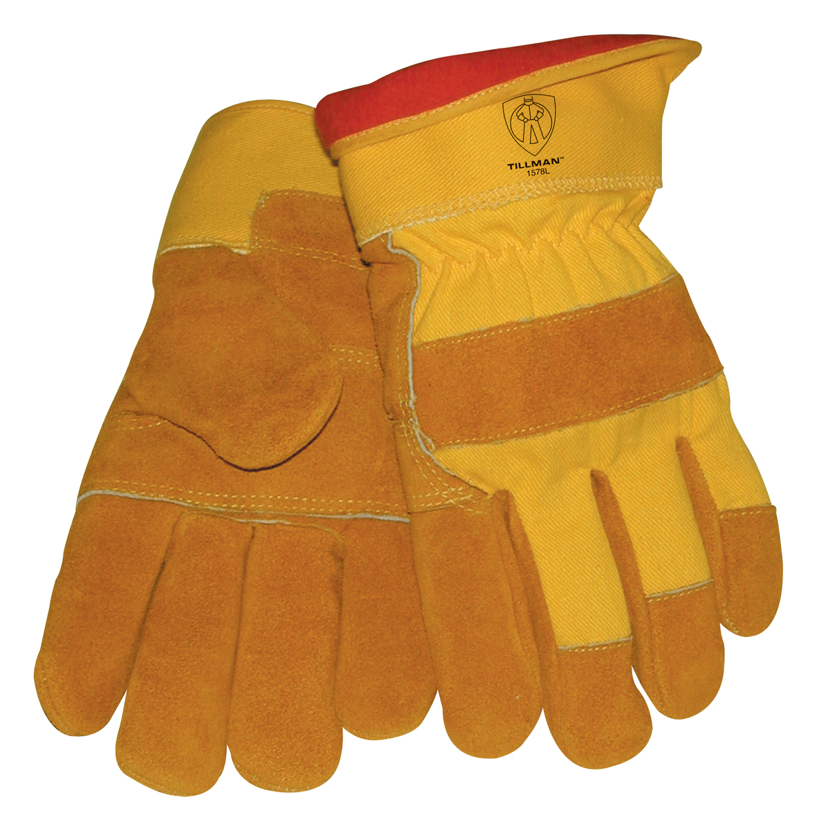 Tillman® Large Brown And Yellow Cowhide Cotton/Foam Lined Cold Weather Gloves