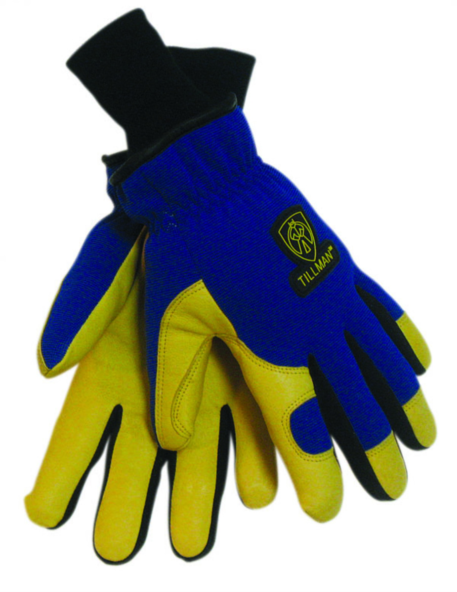 Tillman® Large Blue And Yellow Nylon And Spandex And Pigskin Thinsulate™ Lined Cold Weather Gloves