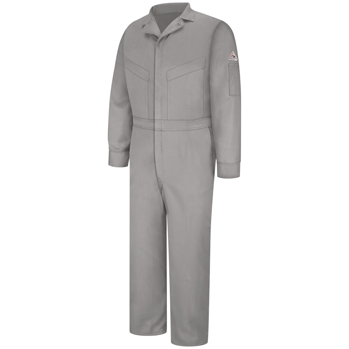 Bulwark® 64 Regular Gray EXCEL FR® ComforTouch® Sateen/Cotton/Nylon Water Repellent Flame Resistant Coveralls With Zipper Front