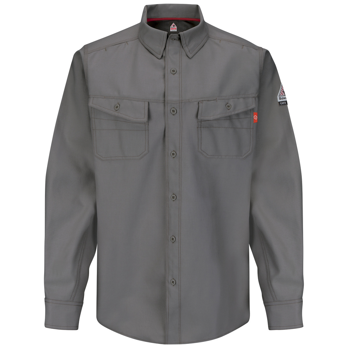 Bulwark® Medium Regular Gray Westex G2™ fabrics by Milliken® Ripstop Twill/Cotton/Polyester Flame Resistant Work Shirt With Butt