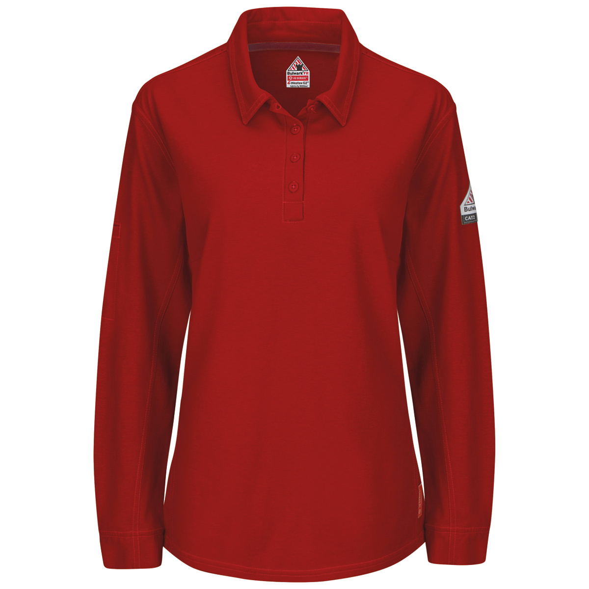 Bulwark® Small| Regular Red Westex G2™ fabrics by Milliken®/Cotton/Polyester/Polyoxadiazole Flame Resistant Polo With Button Fro