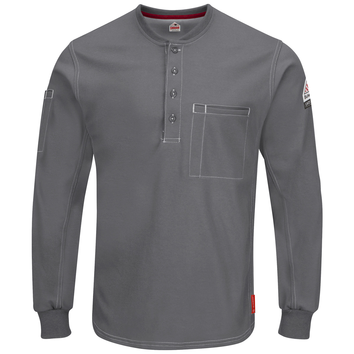 Bulwark® Small| Regular Charcoal Westex G2™ fabrics by Milliken®/Cotton |Polyester Flame Resistant Henley Shirt With Button Fron