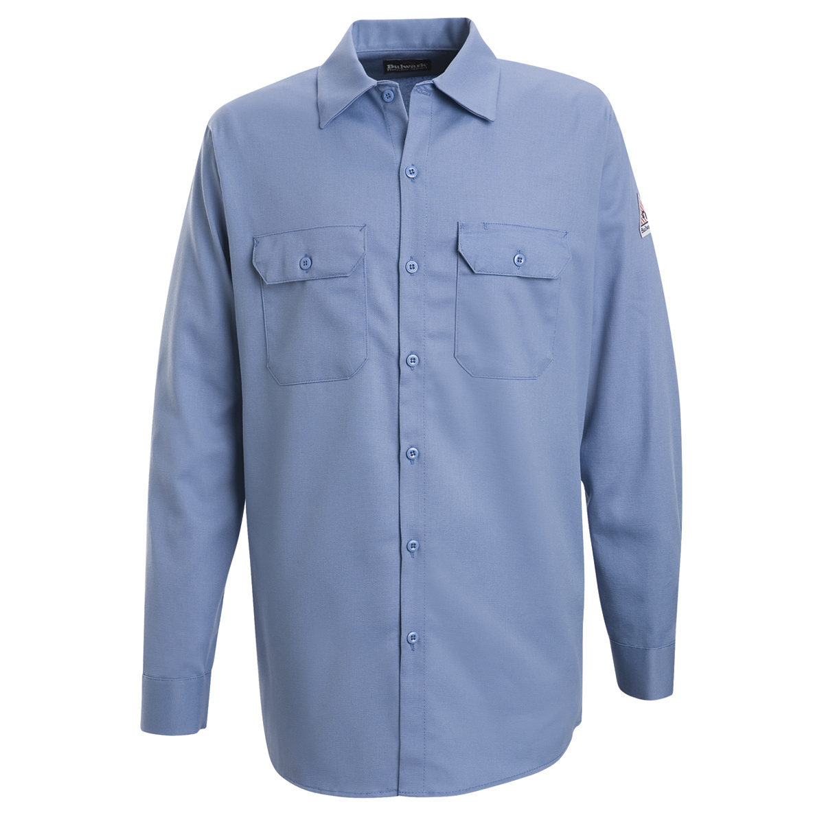 Bulwark® 2X Tall Light Blue EXCEL FR® Cotton Flame Resistant Work Shirt With Button Front Closure