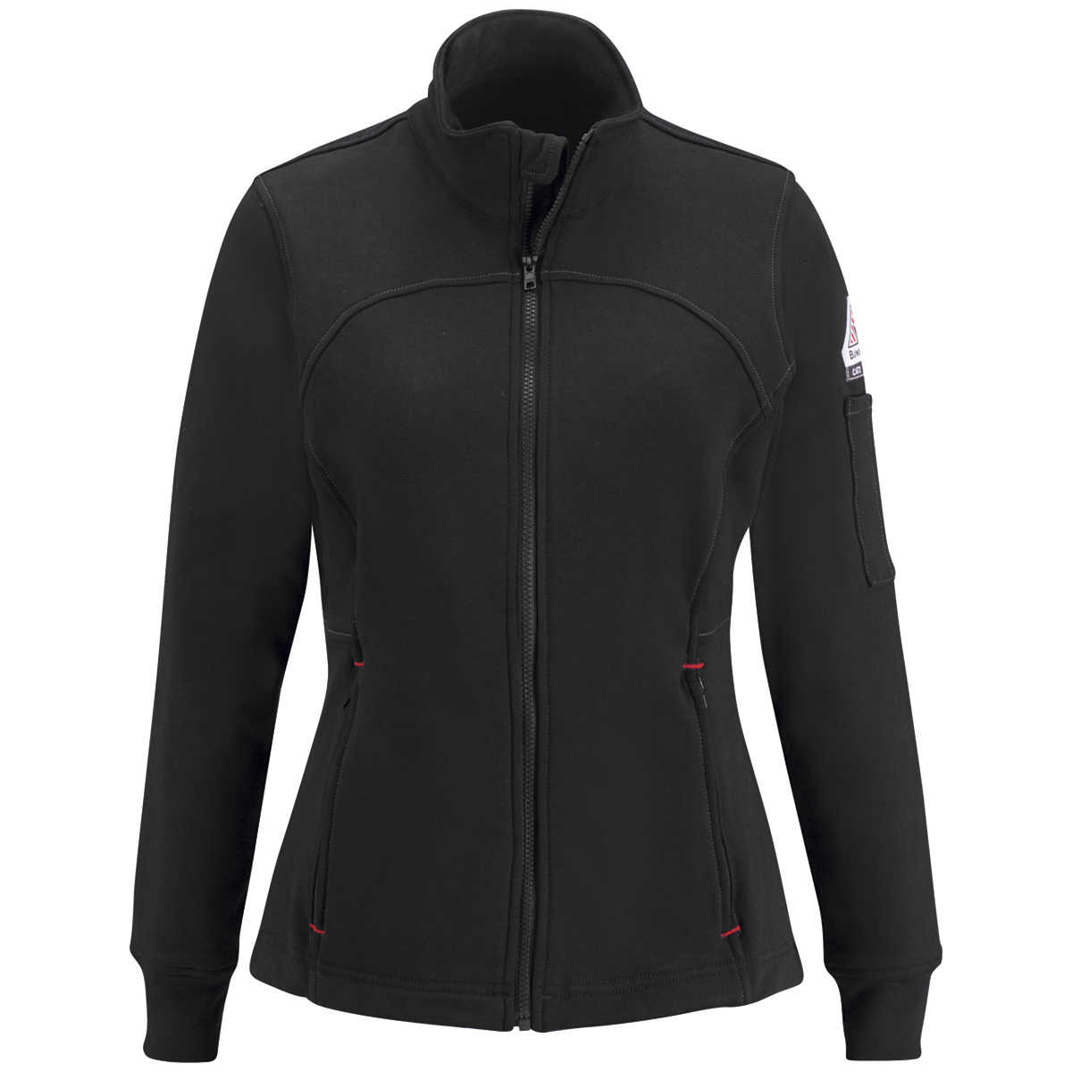 Bulwark® X-Small Regular Black Cotton/Spandex Flame Resistant Jacket With Zipper Front Closure