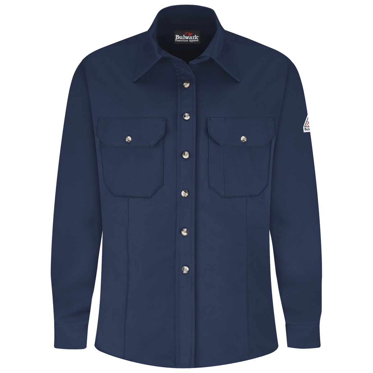 Bulwark® Medium Tall Navy Blue Westex Ultrasoft®/Cotton/Nylon Flame Resistant Dress Shirt With Button Front Closure