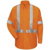 Bulwark® Small| Regular Orange EXCEL FR® ComforTouch® Flame Resistant Work Shirt With Button Front Closure And Reflective Trim