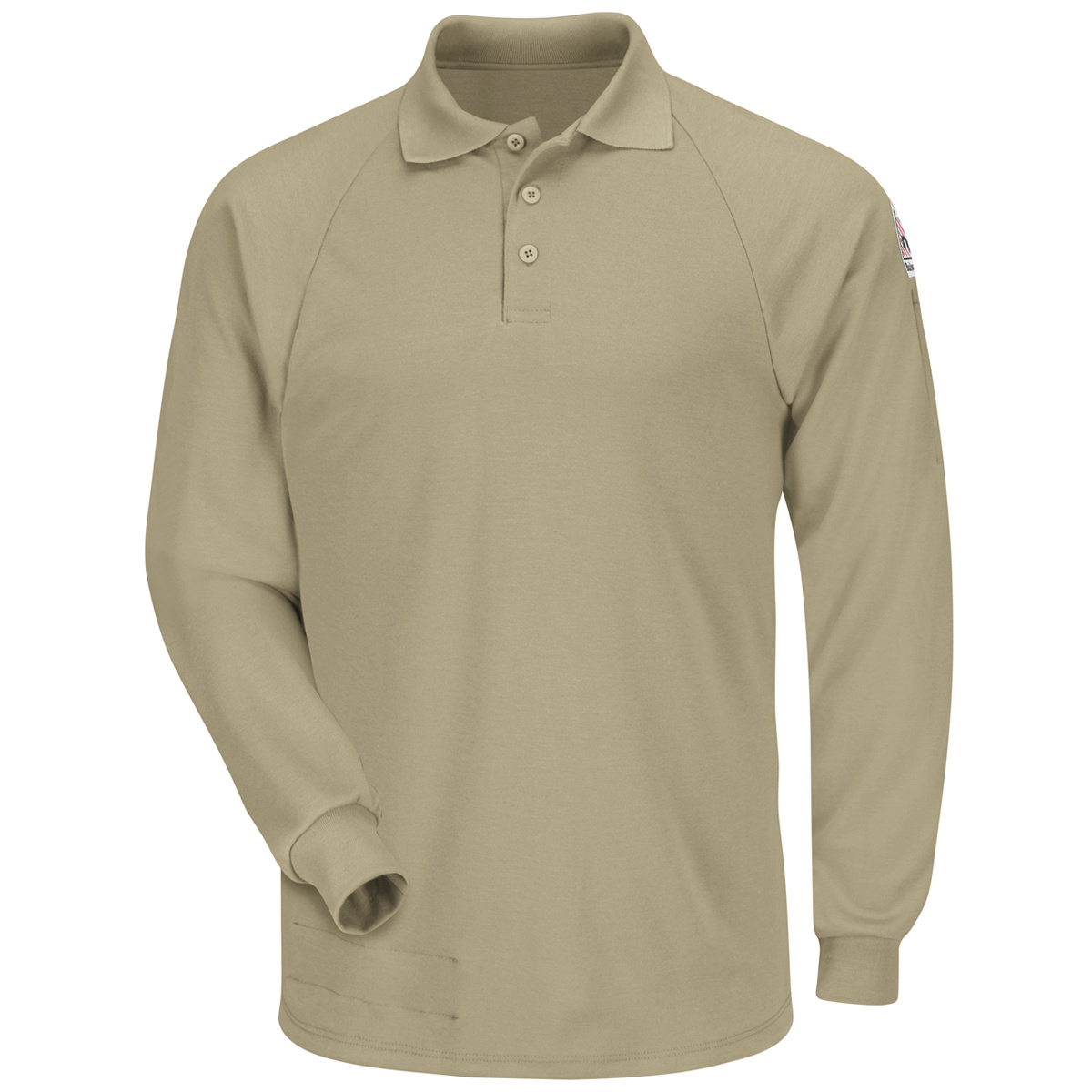 Bulwark® Small| Regular Khaki Swiss Pique/Modacrylic/Lyocell/Aramid Flame Resistant Polo With Button Front Closure