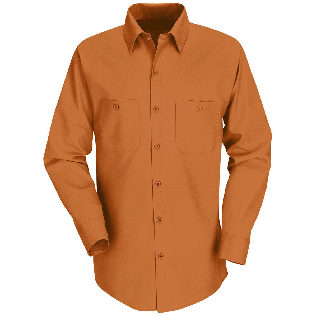 Bulwark® 3X Tall Orange Polyester/Cotton Flame Resistant Work Shirt With Button Front Closure