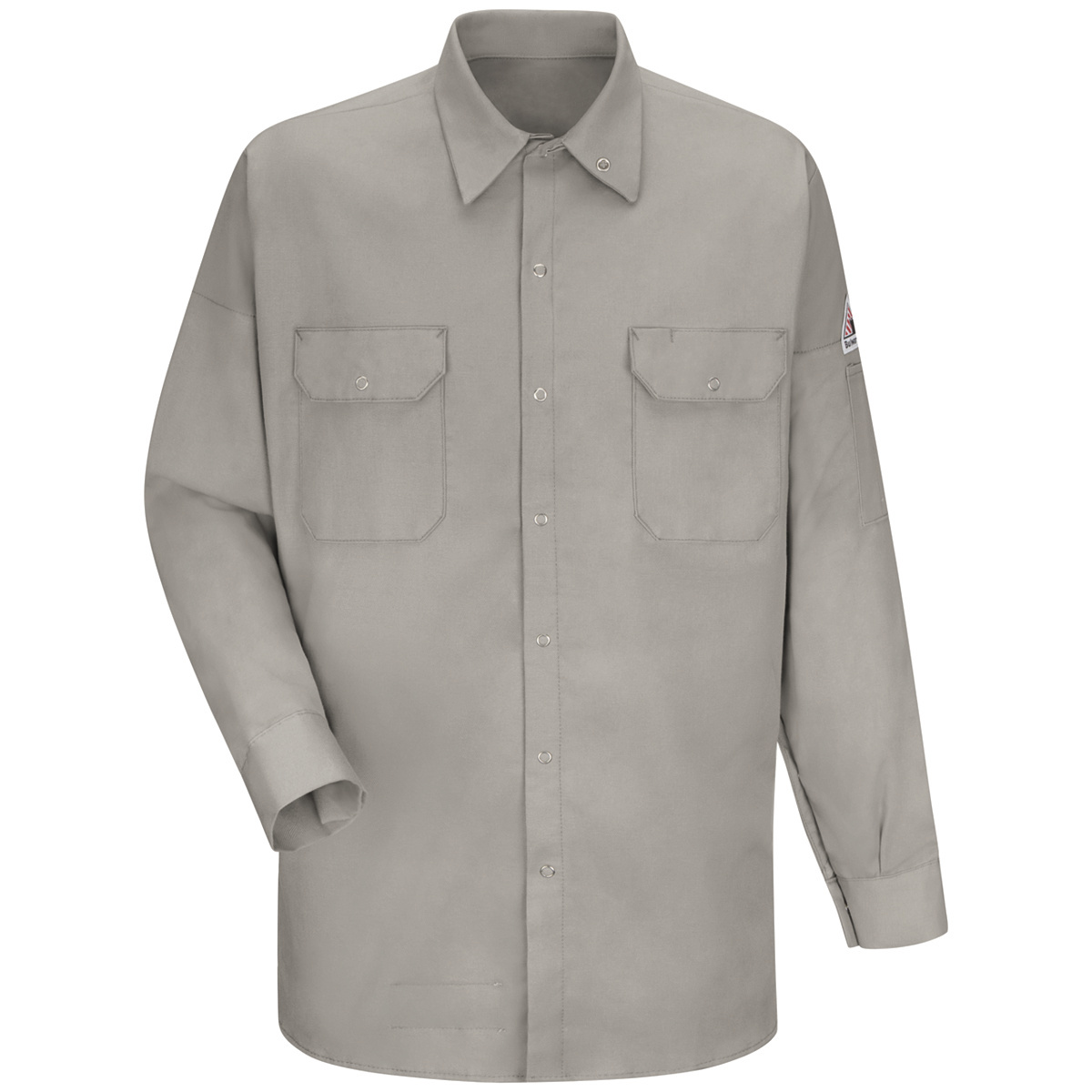 Bulwark® 5X Tall Silver Gray EXCEL FR® Cotton Flame Resistant Welding Work Shirt With Gripper Front Closure And TUFFWELD® Lined