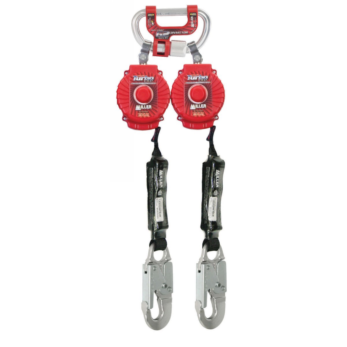 Honeywell 6' Miller® Twin Turbo™ G2 Connector Fall Protection System/Personal Fall Limiter Honeywell 6' Miller® Twin Turbo™ G2 Connector Fall Protection System/Personal Fall Limiter