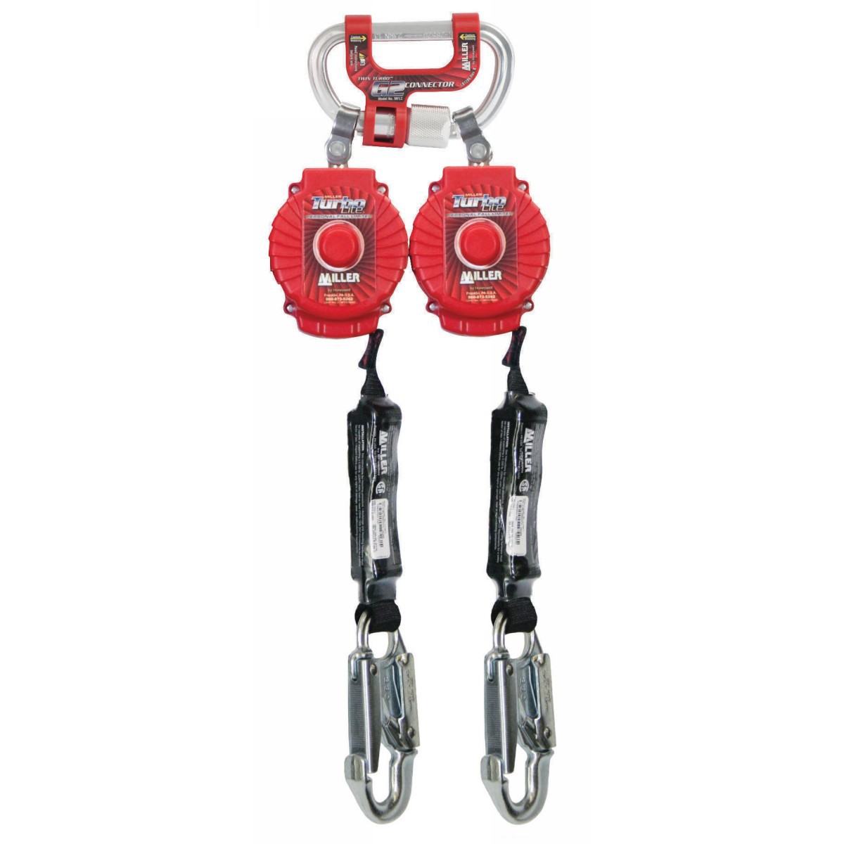 Honeywell 9' Miller® Twin Turbo™ G2 Connector Fall Protection System/Personal Fall Limiter Honeywell 9' Miller® Twin Turbo™ G2 Connector Fall Protection System/Personal Fall Limiter