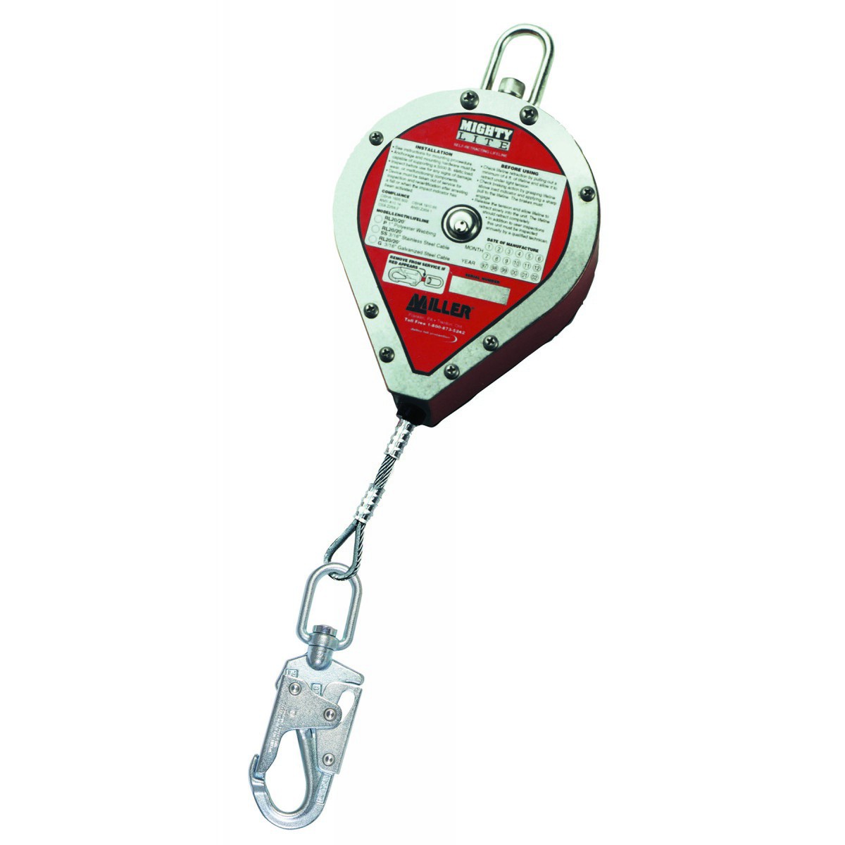 Honeywell Miller® 30' Galvanized Steel Self-Retracting Lifeline Honeywell Miller® 30' Galvanized Steel Self-Retracting Lifeline