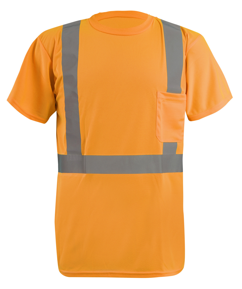 RADNOR® 3X Hi-Viz Orange Wicking Birdseye Polyester Lightweight T-Shirt With 2