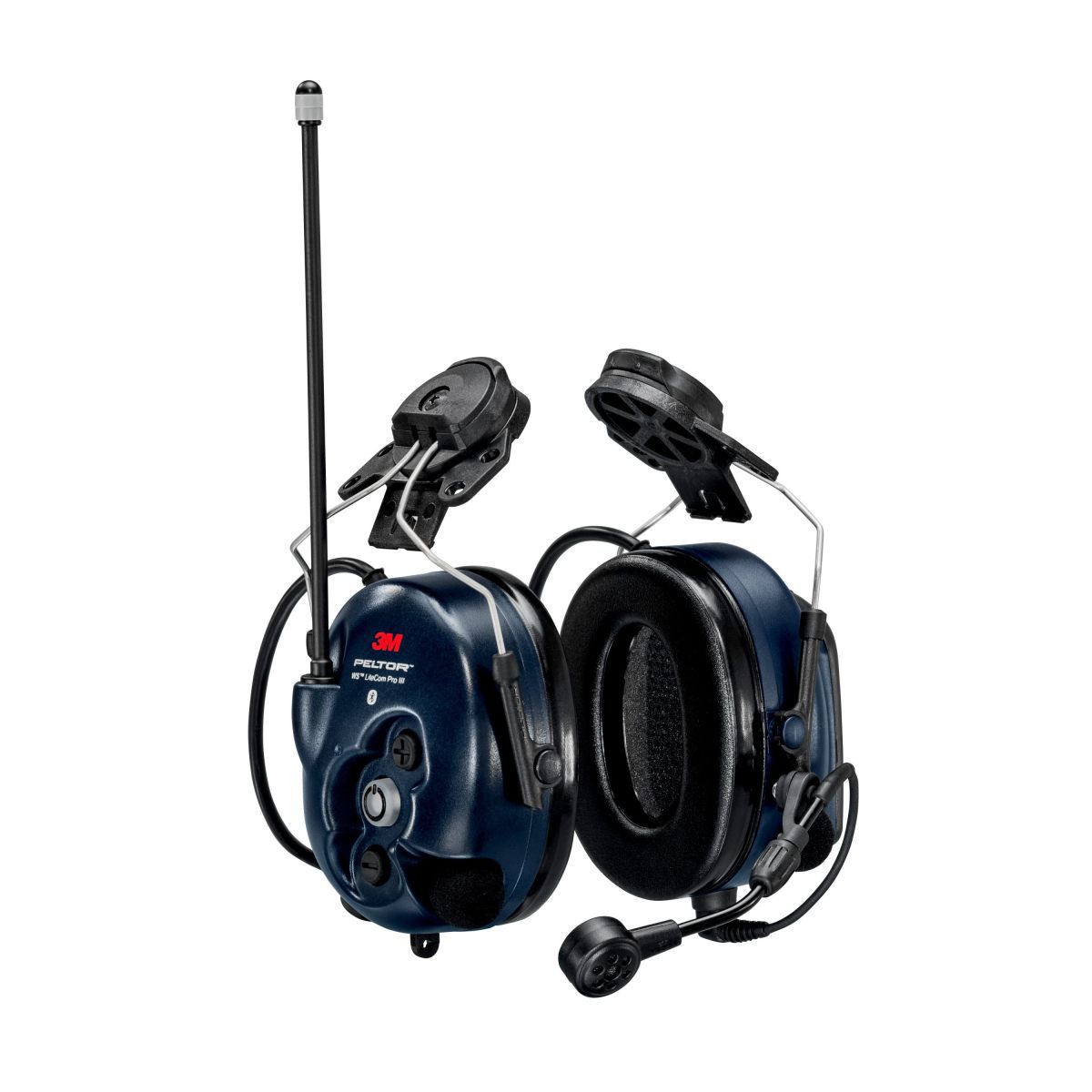 3M™ PELTOR™ WS™/LiteCom PRO III Dark Blue Hard Hat Attached Digital Radio Earmuffs With Rechargeable Li-ion Pack (Bluetooth Comp