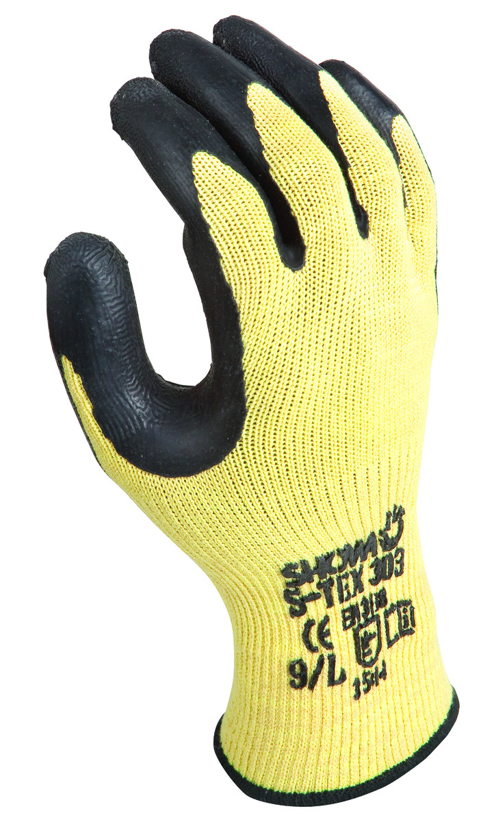 SHOWA® S-TEX® 303 10 Gauge DuPont™ Kevlar® And Hagane Coil® And Stainless Steel Cut Resistant Gloves With Rubber Coating