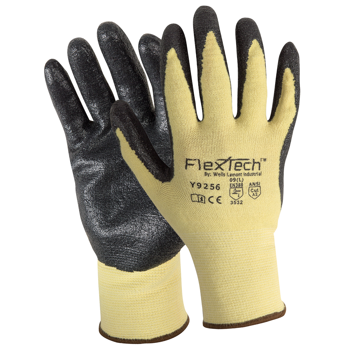 Wells Lamont Large FlexTech™ 13 Gauge DuPont™ Kevlar®, LYCRA® And Foam Nitrile Cut Resistant Gloves With Foam Nitrile Coated Pal