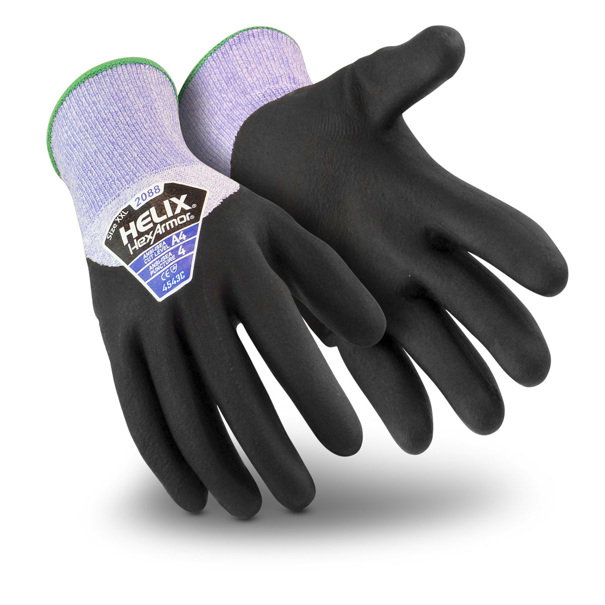 HexArmor® X-Large Helix® 13 Gauge High Performance Polyethylene And Fiberglass Cut Resistant Gloves With Foam Nitrile Three-Quar