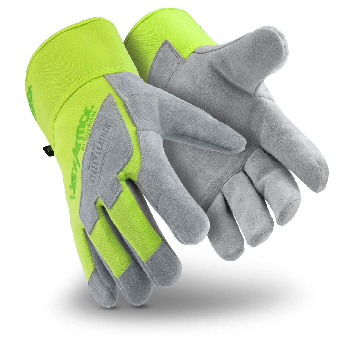 HexArmor® Medium SteelLeather® SuperFabric® And Split Cow Leather Heavy Duty Cut Resistant Gloves