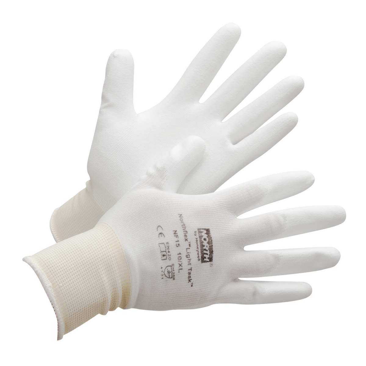 Honeywell Small NorthFlex Light Task™ NF15 15 Gauge White Polyurethane Palm And Fingertips Coated Work Gloves With White Nylon L