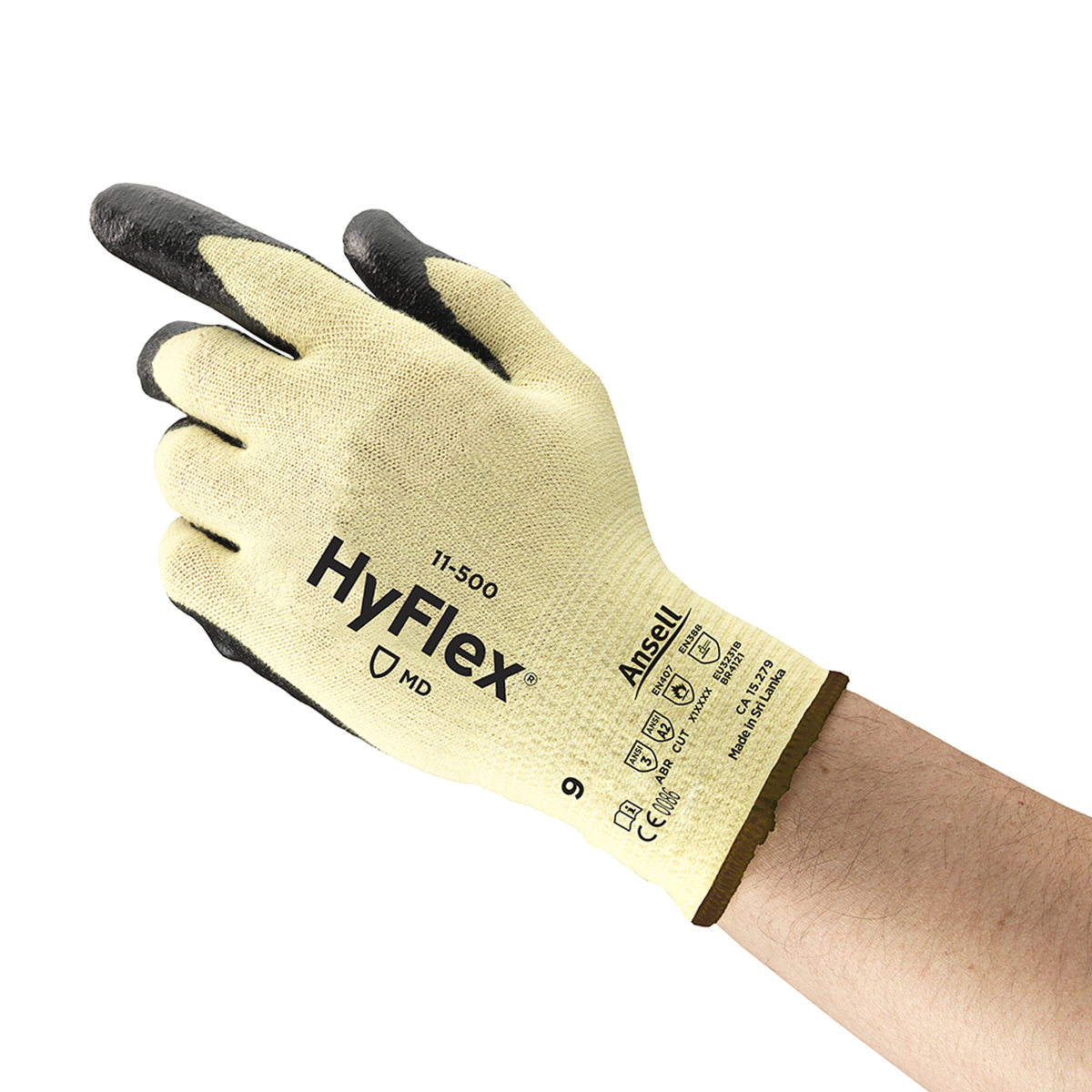 Ansell Size 9 HyFlex® 15 Gauge DuPont™ Kevlar® Cut Resistant Gloves With Foam Nitrile Coated Palm