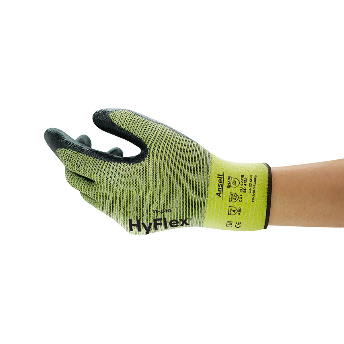 Ansell Size 11 HyFlex® 15 Gauge DuPont™ Kevlar® And Nylon Cut Resistant Gloves With Foam Nitrile Coated Palm