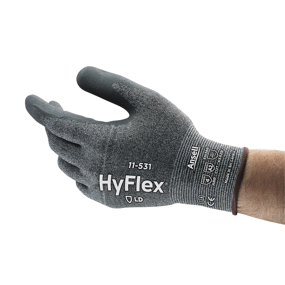 Ansell Size 11 HyFlex® 18 Gauge INTERCEPT™ Technology Cut Resistant Gloves With Nitrile Coated Palm And ANSELL GRIP™ TECHNOLOGY