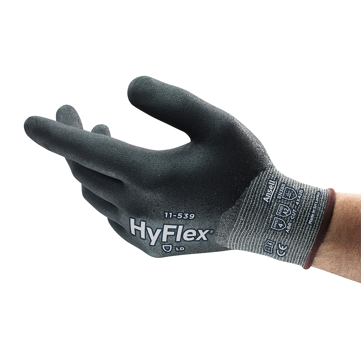 Ansell Size 9 HyFlex® 18 Gauge INTERCEPT™ Technology Cut Resistant Gloves With Nitrile Full Dip Coating And ANSELL GRIP™ TECHNOL