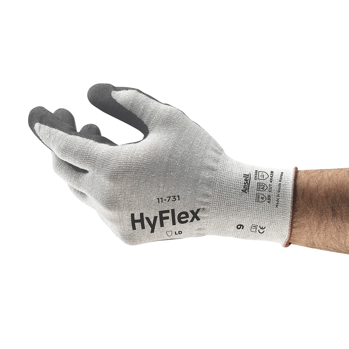 Ansell Size 10 HyFlex® 18 Gauge INTERCEPT™ Technology Cut Resistant Gloves With Polyurethane Coated Palm