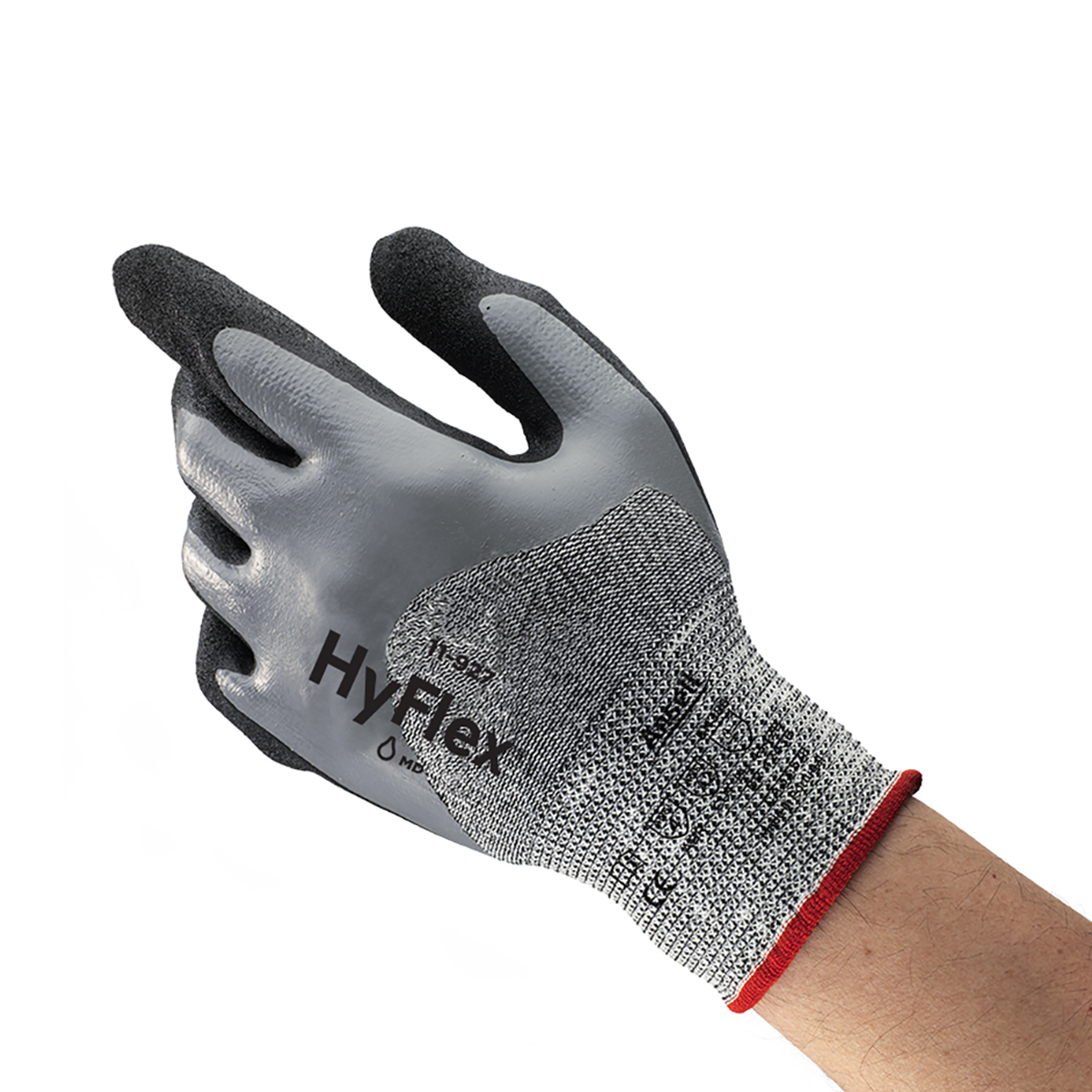 Ansell Size 10 HyFlex® 13 Gauge High Performance Polyethylene, Nylon And Spandex Cut Resistant Gloves With Nitrile Three-Quarter