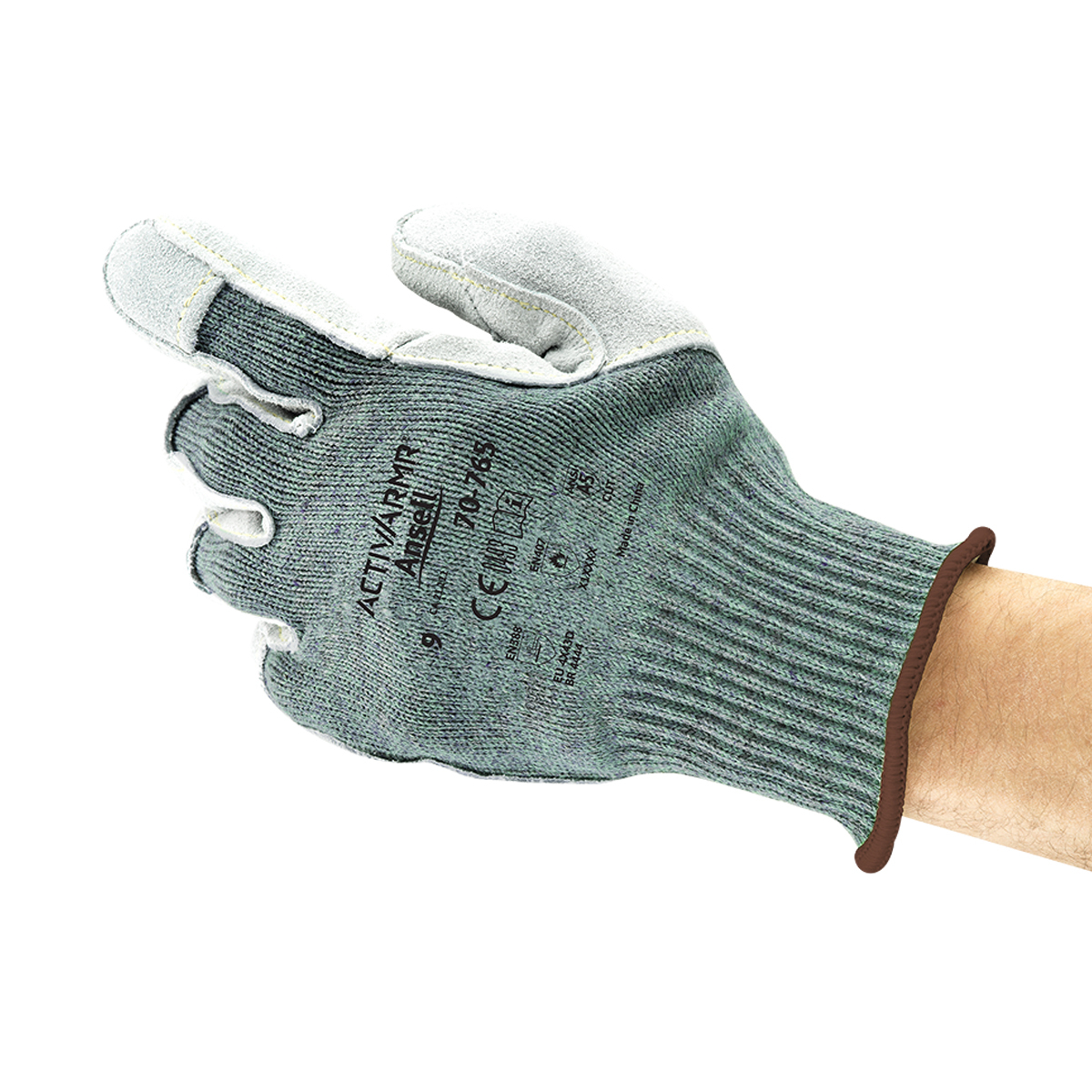 Ansell ActivArmr® 10 Gauge Acrylic, Nylon And DuPont™ Kevlar® Cut Resistant Gloves With Leather Palm