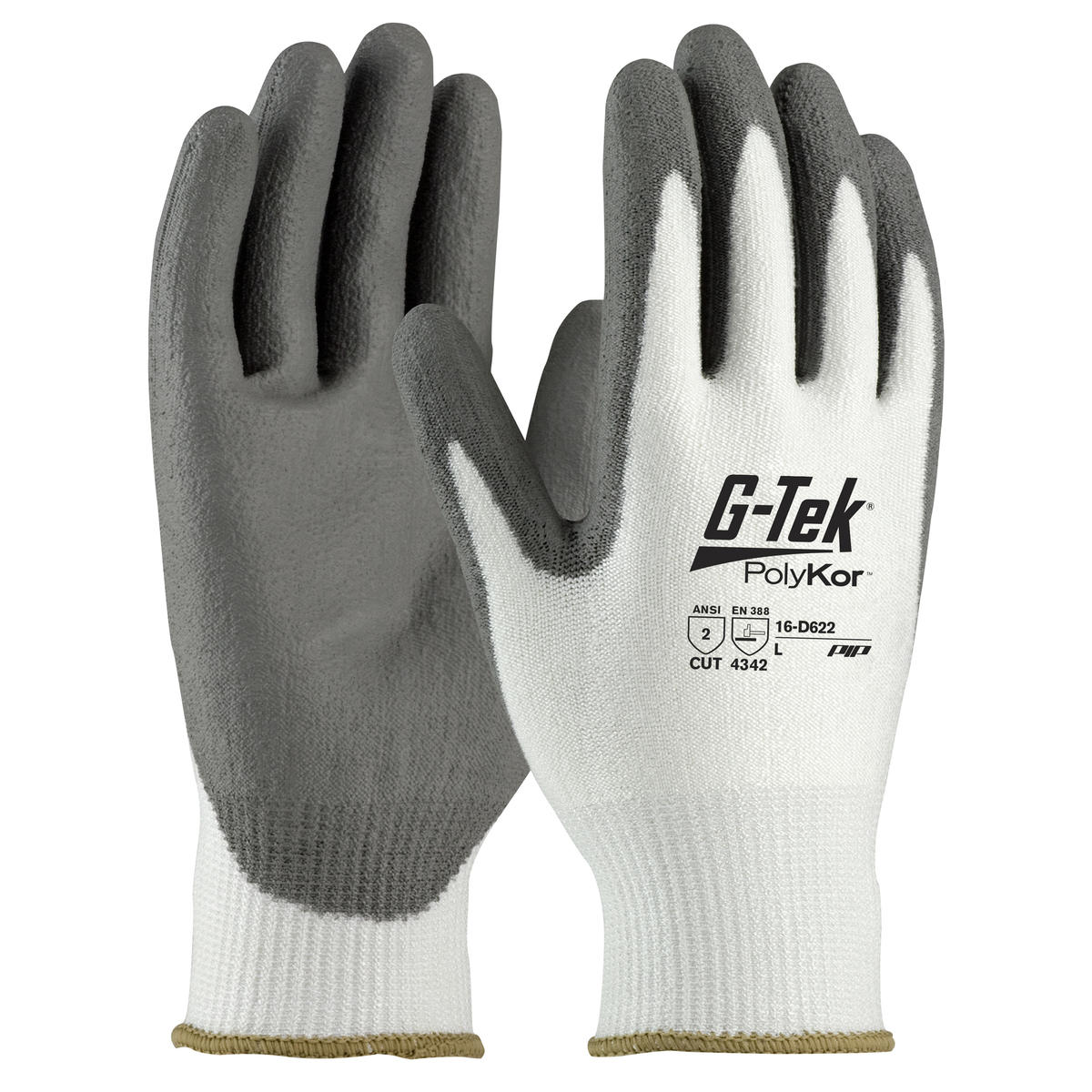 PIP® Large G-Tek® PolyKor® 13 Gauge PolyKor® Cut Resistant Gloves With Polyurethane Coating
