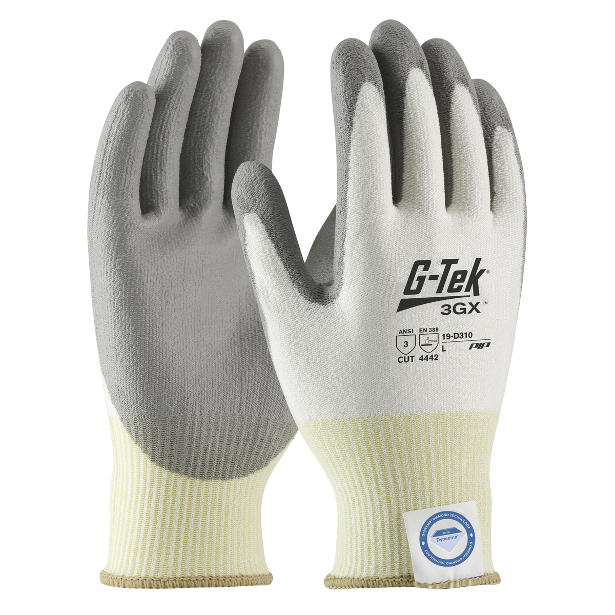 PIP® Medium G-Tek® 3GX® 13 Gauge Dyneema® Diamond Blend Cut Resistant Gloves With Polyurethane Coating