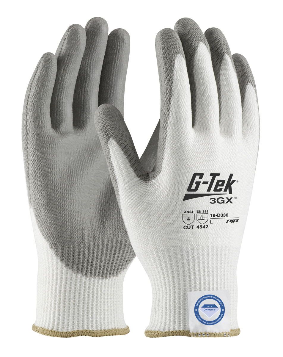 PIP® Large G-Tek® 3GX® 13 Gauge Dyneema® Diamond Blend Cut Resistant Gloves With Polyurethane Coating
