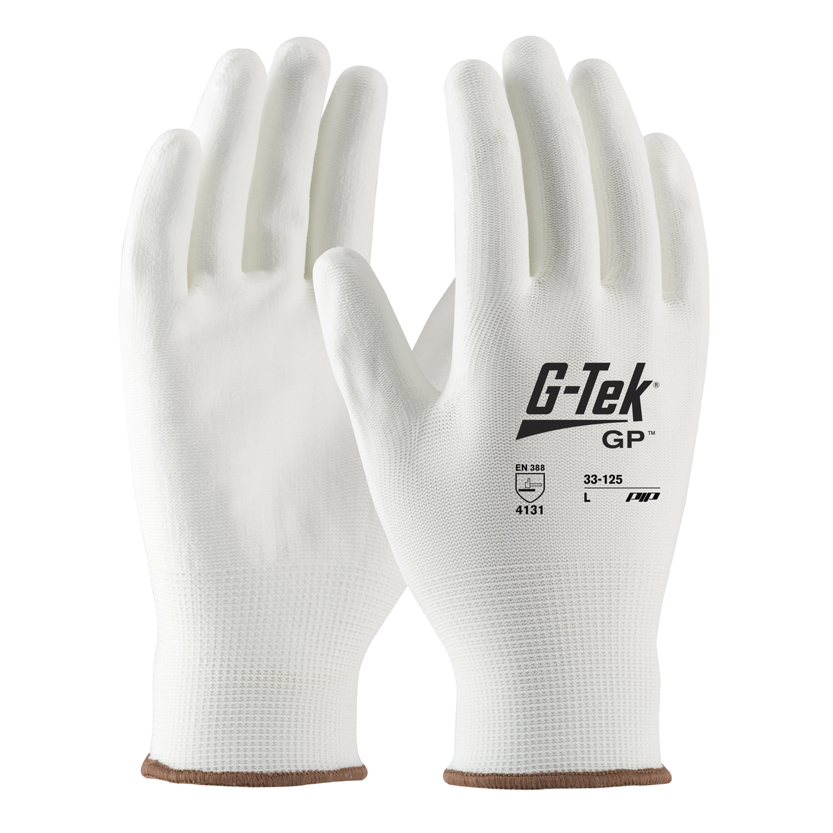 PIP® X-Large G-Tek® GP™ 13 Gauge White Polyurethane Palm And Finger Coated Work Gloves With Nylon Liner And Continuous Knit Wris PIP XLarge GTek GP 13 Gauge White Polyurethane Palm A PIP33-125/XL for sale online at autumn supply