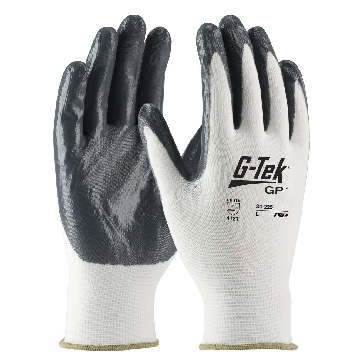 PIP® X-Small G-Tek® 13 Gauge Gray Nitrile Palm And Finger Coated Work Gloves With Nylon Liner And Continuous Knit Wrist