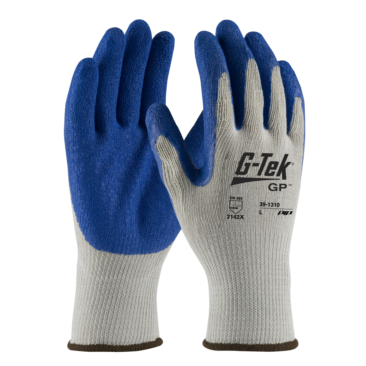 PIP® G-Tek® GP™ 10 Gauge Blue Nitrile Palm And Finger Coated Work Gloves With Polyester Liner And Continuous Knit Wrist