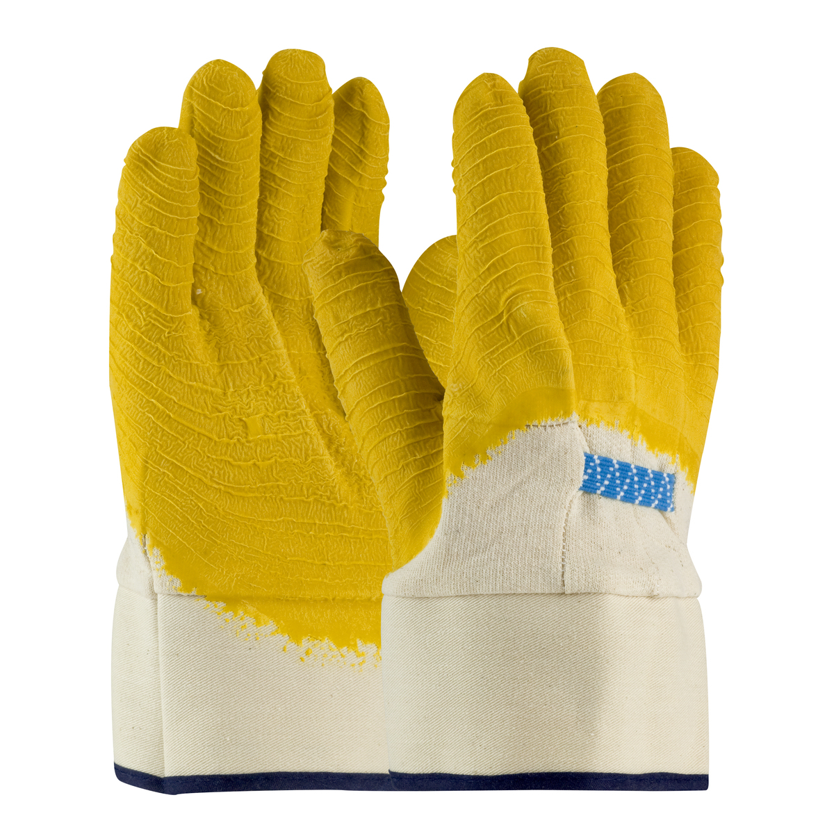 PIP® Large Armor® 10 Gauge Yellow Latex Palm, Finger And Knuckles Coated Work Gloves With Cotton Liner And Safety Cuff