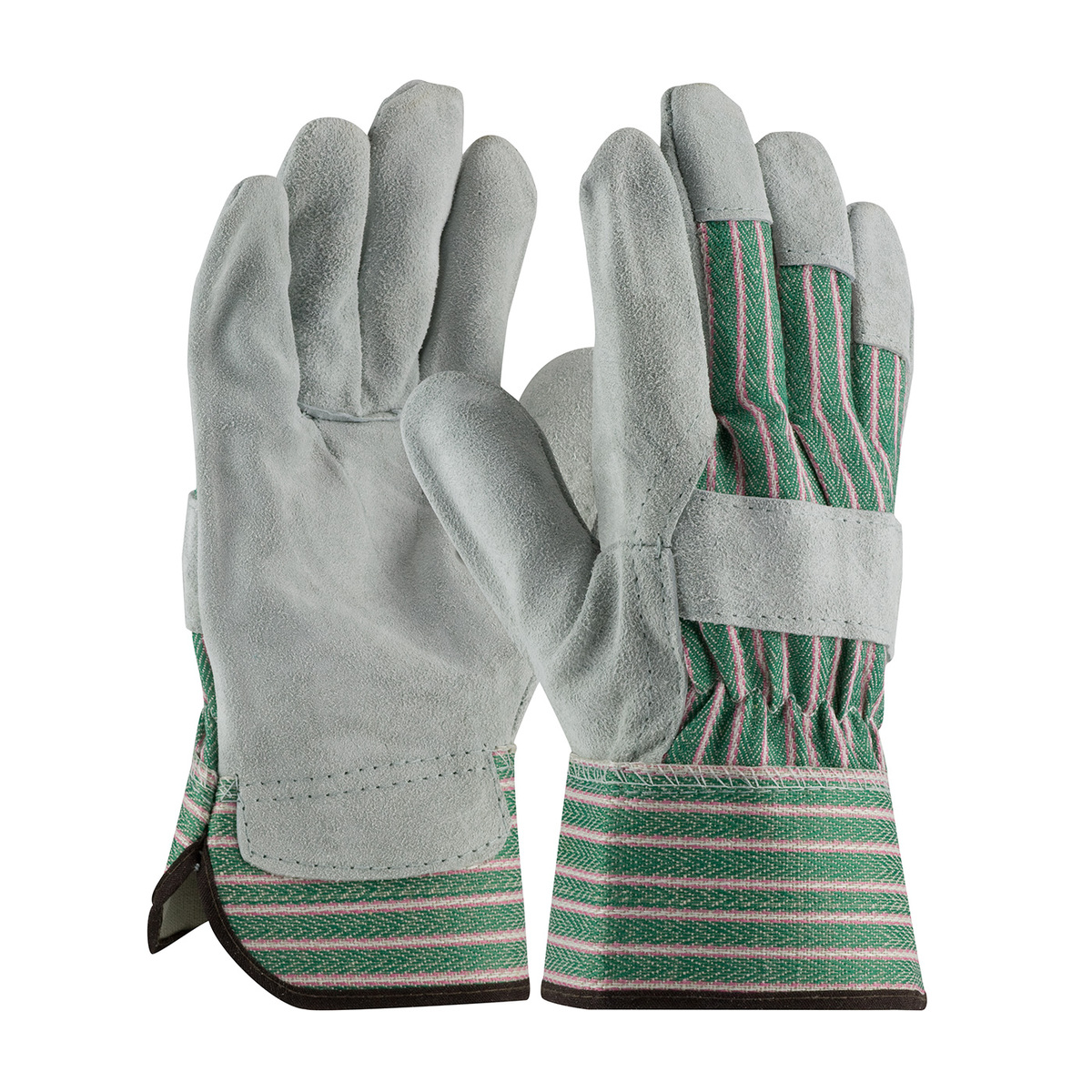 PIP® Small Shoulder Split Leather Palm Gloves With Canvas Back And Rubberized Safety Cuff