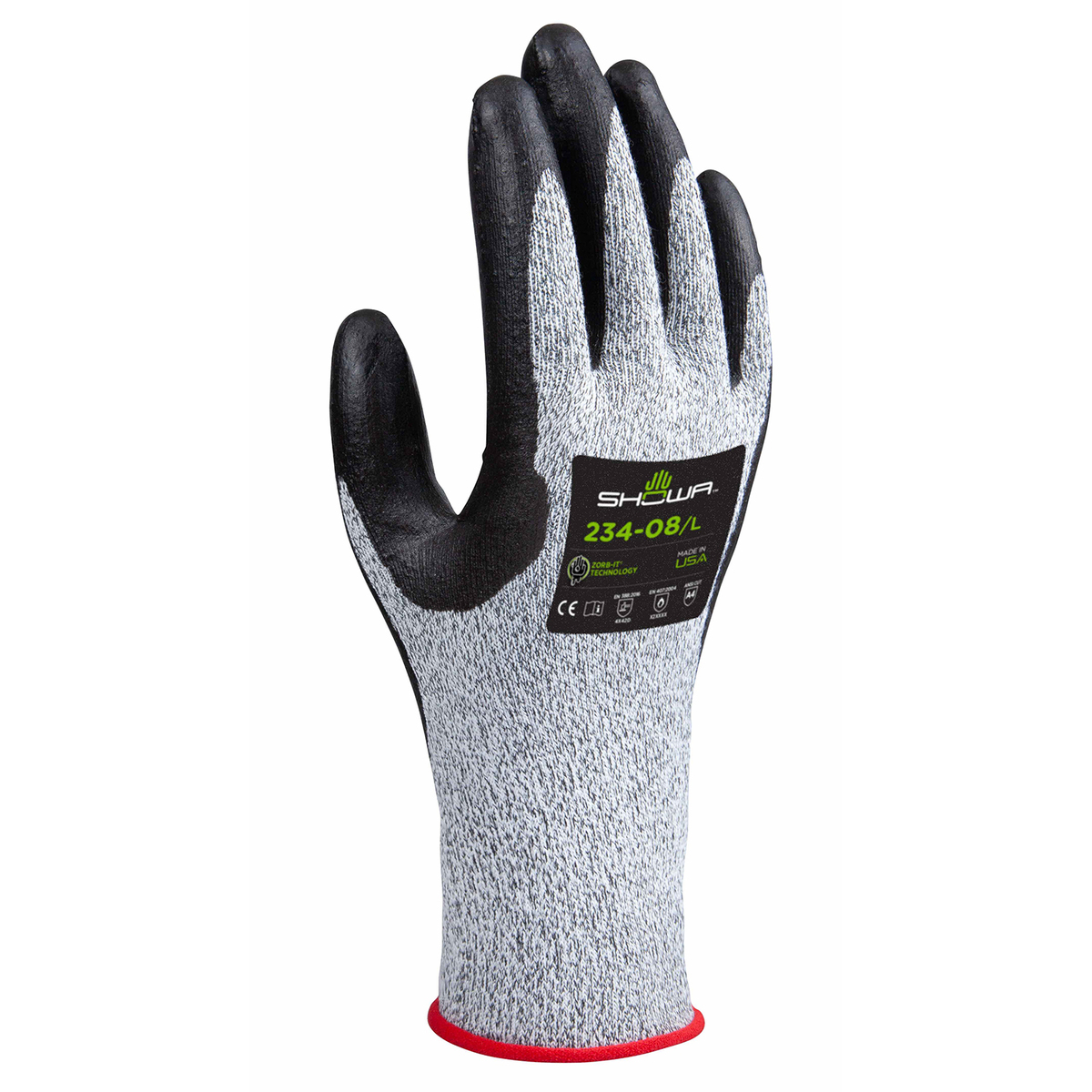SHOWA® 10 Gauge Spandex And High Performance Polyethylene Cut Resistant Gloves With Foam Nitrile Coated Palm