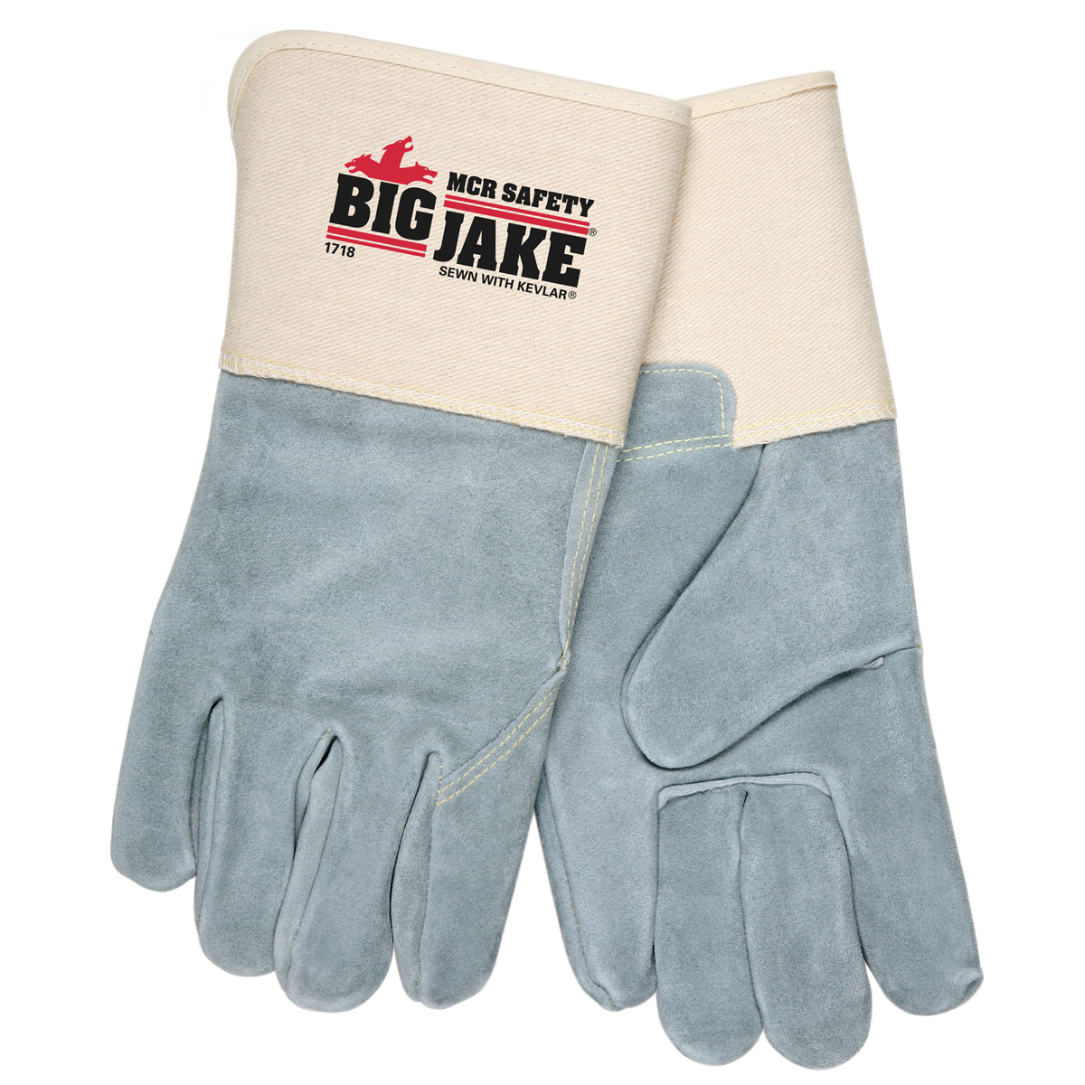 MCR Safety X-Large Natural Premium Side Split Leather Palm Gloves With Full Leather Back And Rubberized Safety Cuff