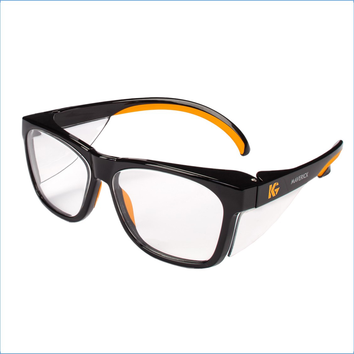 Kimberly-Clark Professional* KleenGuard™ Maverick™ Black And Orange Safety Glasses With Clear Anti-Glare Lens (Availability rest