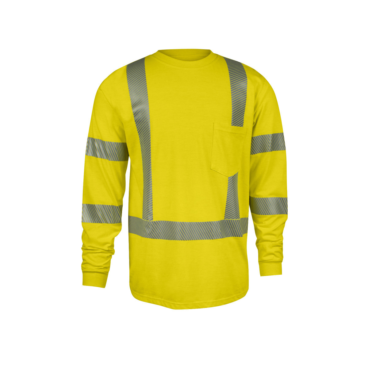 National Safety Apparel® Large Hi-Viz Yellow DRIFIRE® StrongKnit™ Lightweight Long Sleeve T-Shirt